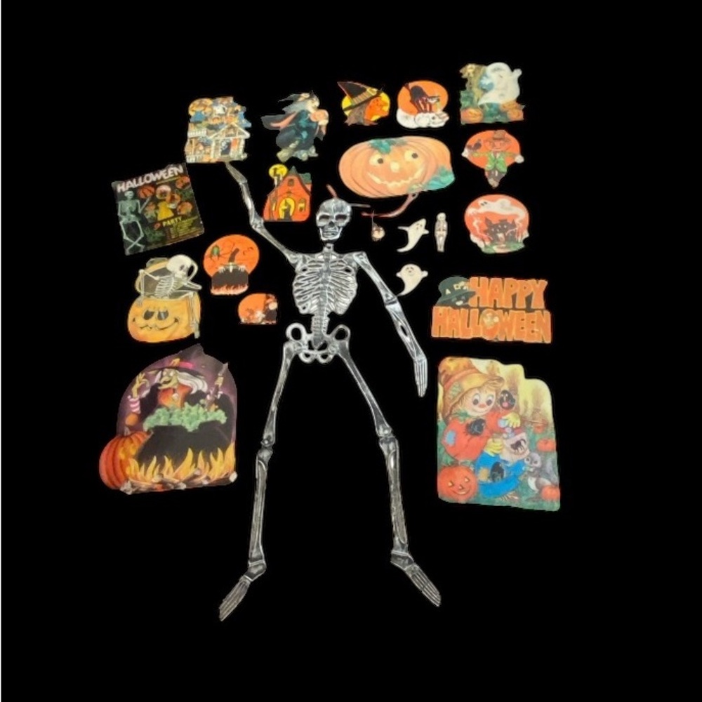 VTG 80-90s the beistle co. Made in USA halloween decor with 4ft skeleton